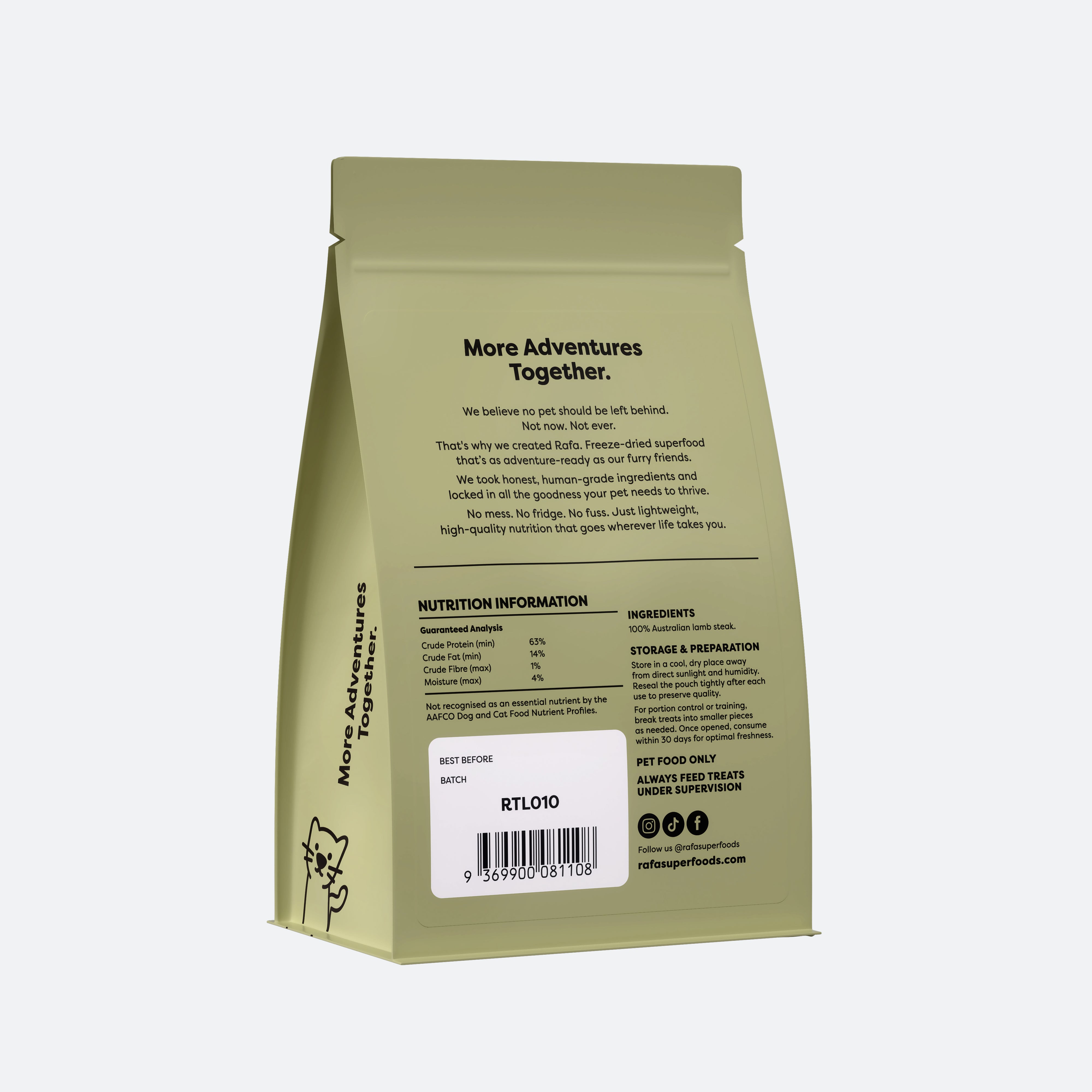 Raw Freeze-Dried Treats | Human-Grade Lamb Steak