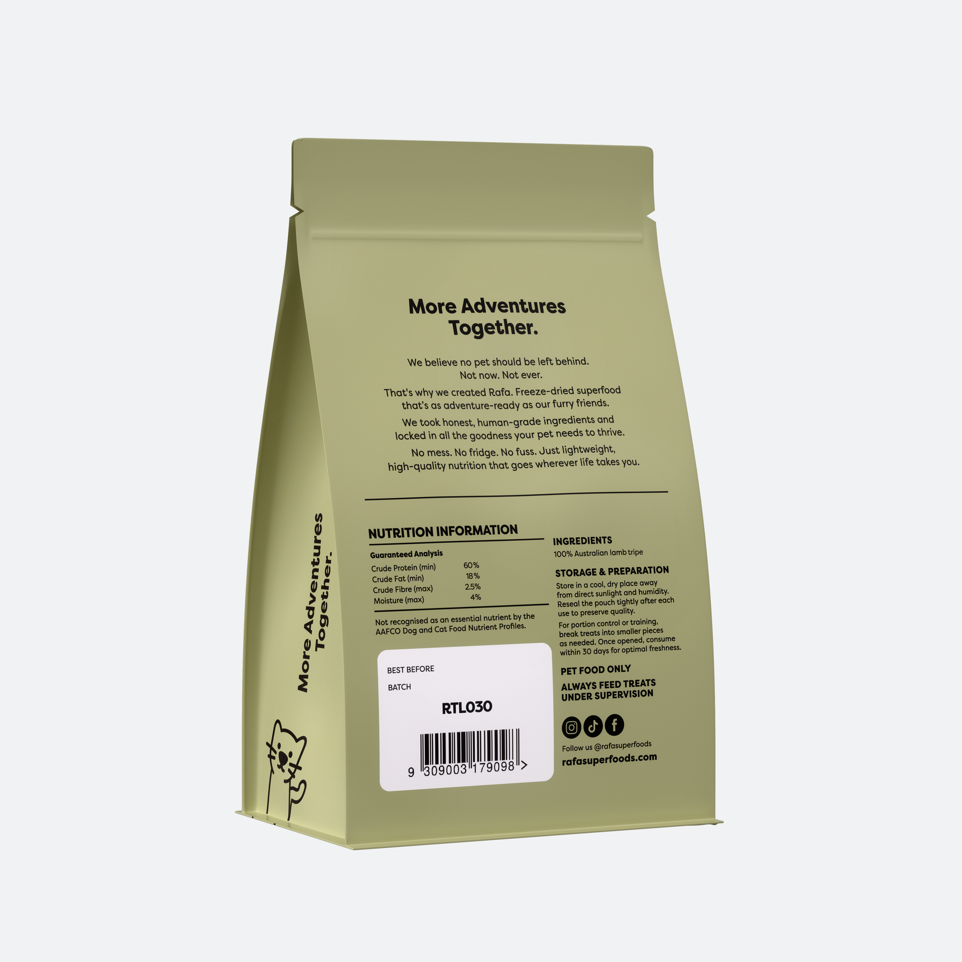 Raw Freeze-Dried Treats | Human-Grade Lamb Green Tripe